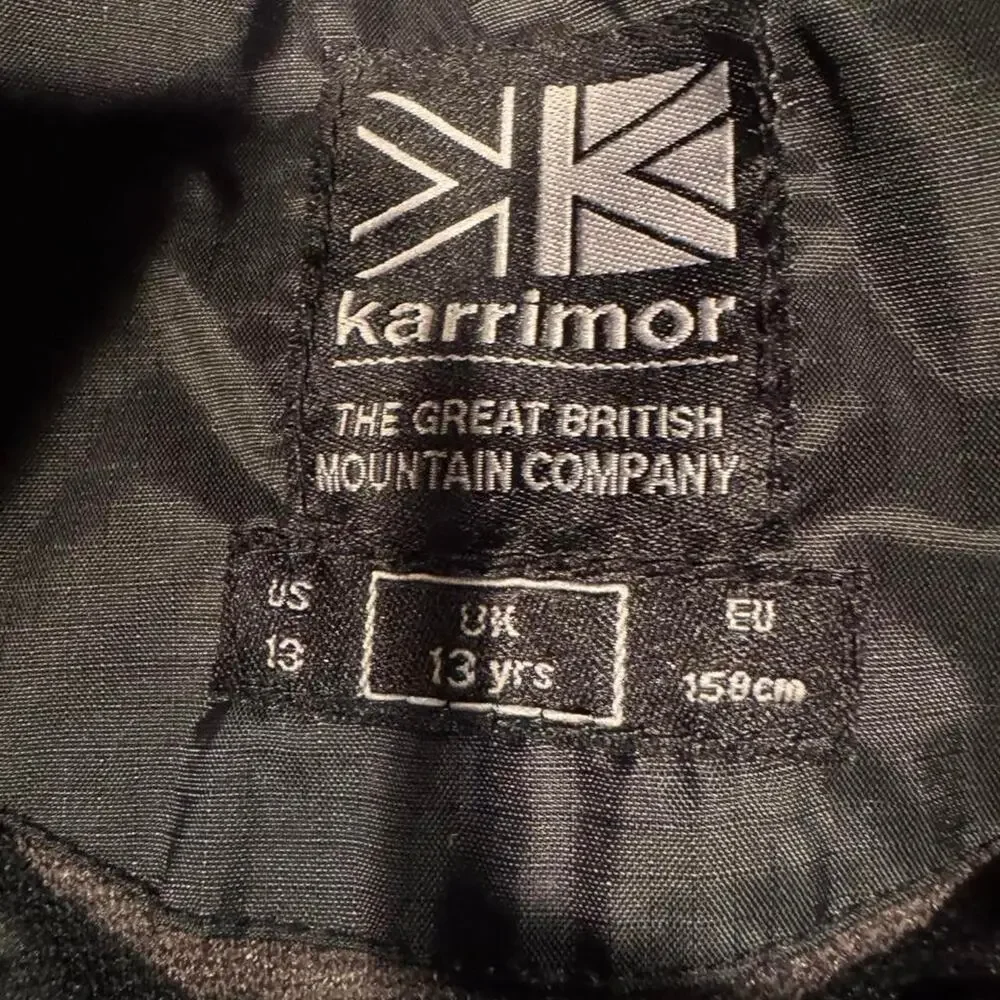Karrimor Weathertite Hooded Rain Jacket Youth 13 Year Black Lightweight Packable
